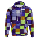 Moletom masculino com capuz, estampa xadrez